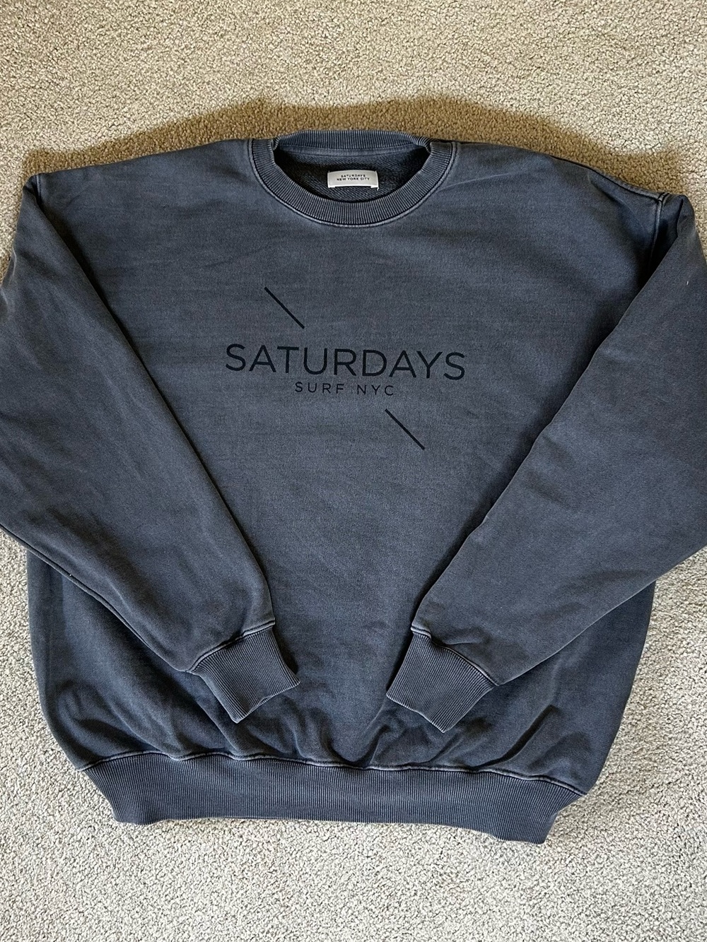 Saturdays NYC “Bowery SNYC” Pigment Dyed Crewneck Sweatshirt